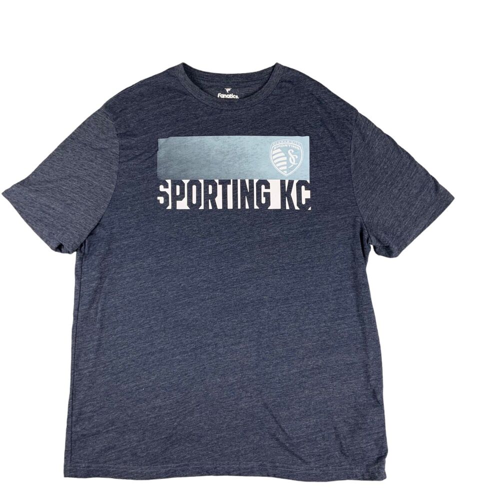 Sporting KC Shirt Mens XL Blue Short Sleeve Fanatics Kansas City Soccer Club Top
